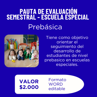 Pauta de Evaluación Semestral Prebásica – Escuela Especial