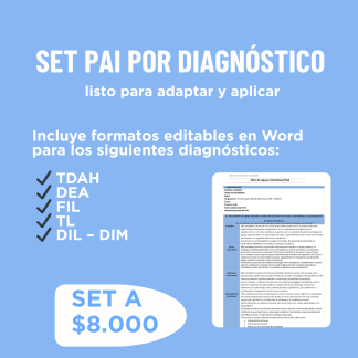 Pack PAI por diagnóstico – listo para adaptar y aplicar