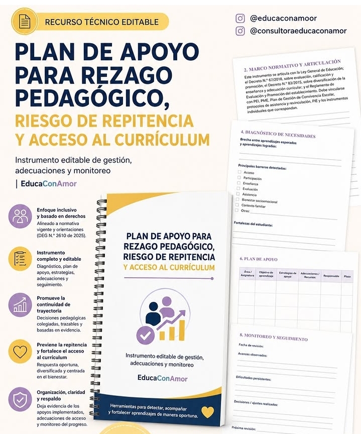 Plan de Apoyo para Rezago Pedagógico, Riesgo de Repitencia y Acceso al Currículum